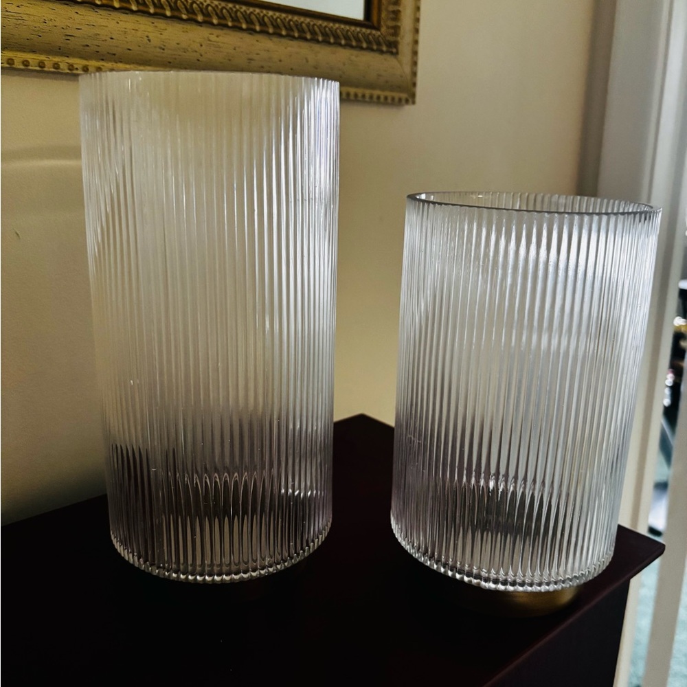 Elegant Glass Cylinder Vase Set of 2